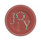 Jogo 4 Pratos Sobremesa Natalino Joy Vermelho Cerâmica Alleanza 20cm