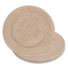 Jogo 4 Sousplat Redondo de Plástico Wolff com Textura de Rattan Bronze 33cm