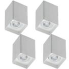 Jogo 4 Spots Sobrepor 8x12,5cm Quadrados Branco MR16 Zoom
