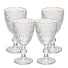 Jogo 4 Taça de Cristal Ecológico para Água Suco Mauve com Fio de Ouro 320ml Wolff Jogo 4 Taça de Cristal Ecológico para Água Suco Mauve com Fio de Ouro 320ml Wolff