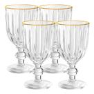 Jogo 4 Taça de Vidro com Borda Dourada Melina Premium Transparente para Água 260ml Haüskraft Jogo 4 Taça de Vidro com Borda Dourada Melina Premium Transparente para Água 260ml Haüskraft