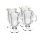 Jogo 4 taças 240ml de vidro para cappuccino com fio de ouro Lines Wolff - 20678 Jogo 4 taças 240ml de vidro para cappuccino com fio de ouro Lines Wolff - 20678