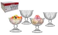 Jogo 4 Taças De Sobremesa 200ml Vidro Melina Sorvete Doces - Hauskraft