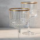 Jogo 4 Taças Drink Coquetel 500ml Vidro Elysia Gold Rim Bar Transparente