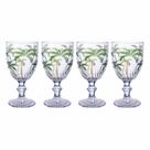 Jogo 4 Taças Vidro Palm Tree Transparente Class Home 310ml