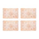 Jogo 4 un lugar americano crochet pvc 45x30cm rosé gold