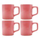 Jogo 4 Xícara Café Expresso Mini Canecas Chá Rosa 80mL