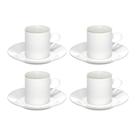 Jogo 4 Xícara de Café Porcelana Borda Dourada com Pires Royal Premium 90ml Haüskraft
