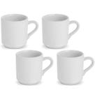 Jogo 4 Xícara De Café Porcelana Branca Lisa 60ML Canequinha