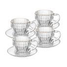 Jogo 4 Xícaras 110ml Café Cristal Borda Dourada Imperatriz Wolff