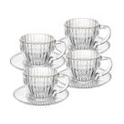 Jogo 4 Xícaras 110ml Café Cristal Borda Dourada Imperatriz Wolff