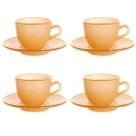 Jogo 4 Xícaras Café 85ml Borda Dourada Âmbar Matte Hauskraft