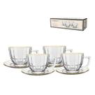 Jogo 4 xícaras cafe borda dourada 90ml cristalle hauskraft