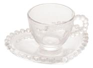 Jogo 4 Xicaras Cafe C Pires Coração 85ml Cristal Wolff 28383