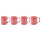 Jogo 4 Xícaras Café Cerâmica Colors 80mL Rosa Vibrante