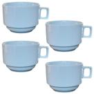 Jogo 4 Xicaras Café/Chá hotel 200ml Empilháveis - Porcelana Branca