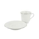 Jogo 4 Xícaras Café Com Pires 60ml Filetado Prata Itamaraty