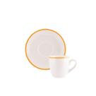 Jogo 4 Xicaras Café Com Pires 60ml Real Filete Laranja