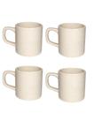 Jogo 4 xicaras cafe sem pires ceramica pavia branco 90ml