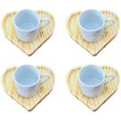 Jogo 4 xícaras café tradicional 55ml - Base Reta -Porcelana Jogo 4 xícaras café tradicional 55ml - Base Reta -Porcelana