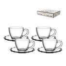 Jogo 4 xicaras cafe vidro com pires 100 ml bamboo hauskraft Jogo 4 xicaras cafe vidro com pires 100 ml bamboo hauskraft