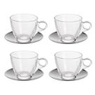 Jogo 4 xicaras de cha tiffany 170ml incolor e inox hauskraft Jogo 4 xicaras de cha tiffany 170ml incolor e inox hauskraft