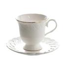 Jogo 4 Xícaras para Chá Vague em New Bone China com Borda Dourada 200ml