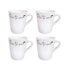 Jogo 4 Xícaras Porcelana 120ml Pai Te Amo Bigode
