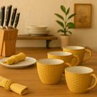 Jogo 4 Xicaras Porcelana Para Cha Cafe Rattan De 230ml Bege Jogo 4 Xicaras Porcelana Para Cha Cafe Rattan De 230ml Bege