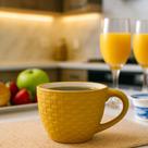 Jogo 4 Xicaras Porcelana Para Cha Cafe Rattan De 230ml Bege Jogo 4 Xicaras Porcelana Para Cha Cafe Rattan De 230ml Bege