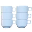 Jogo 48 Xicaras Café/Chá hotel 200ml Empilháveis - Porcelana Branca