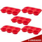 Jogo 5 Assadeira 6 CupCakes Silicone Antiaderente Sortida