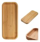 Jogo 5 Bandeja Bambu Lavabo Decorativa Café Madeira 35cm