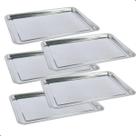 Jogo 5 Bandejas Retangular Aço Inox 45x35cm