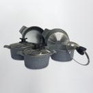 Jogo 5 Caçarolas 16a24cm Silver Forno e Fogão com Tampas de Vidro - Cor: Cinza