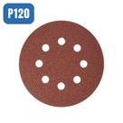 Jogo 5 Lixas Disco Com tiras autocolantes 125MM 8 Furos - MTX Grão 120 738069
