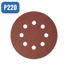 Jogo 5 Lixas Disco Com tiras autocolantes 125MM 8 Furos - MTX Grão 220 738099