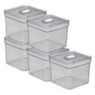 Jogo 5 Organizadores Quadrado Modular + Tela Alimentos Frutas