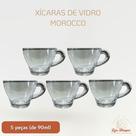 Jogo 5 Peças Xícaras de Café Expresso 90ml Vidro Diversos Modelos Luxo Moderno Liso Texturizado