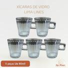 Jogo 5 Peças Xícaras de Café Expresso 90ml Vidro Diversos Modelos Luxo Moderno Liso Texturizado