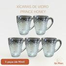 Jogo 5 Peças Xícaras de Café Expresso 90ml Vidro Diversos Modelos Luxo Moderno Liso Texturizado