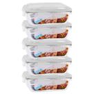 Jogo 5 Pote de Vidro Hermético Marmita Tampa 4 Travas 1520ml