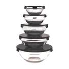 Jogo 5 Potes Bowls Tigelas Vasilhas Vidro Com Tampa 135ml 200ml 400ml 550ml 1000ml