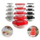 Jogo 5 Potes de Vidro c/ Tampa 120ml/200ml/330ml/450ml/900ml
