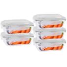 Jogo 5 Potes de Vidro Marmita Tampa 4 Trava Hermética 640ml Jogo 5 Potes de Vidro Marmita Tampa 4 Trava Hermética 640ml