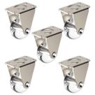Jogo 5 Rodizio Roda Gel Silicone 35mm Fixo Placa Anti-risco
