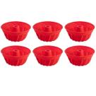 Jogo 6 Assadeiras Redonda Espiral Silicone Sortida Silicone