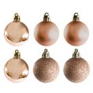 Jogo 6 bolas natal mista 7cm - bronze