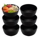 Jogo 6 Bowl Preto Tigela Japonesa Tokyo Melamina Comida Restaurante 450ml Lyor