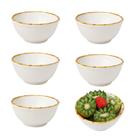Jogo 6 Bowl Tigela Cumbuca Branco para Sopa Caldos Bambu Cerâmica Scalla 500ml